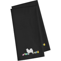 Caroline's Treasures CK1681BKTWE Samoyed Easter Black Embroidered Kitchen Towel Set of 2