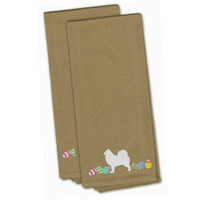 Caroline's Treasures CK1681TNTWE Samoyed Easter Tan Embroidered Kitchen Towel Set of 2