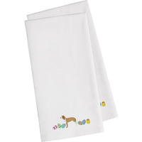 Caroline's Treasures CK1688WHTWE Sabueso Espanol Easter White Embroidered Kitchen Towel Set of 2
