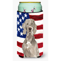 "Caroline's Treasures CK1711TBC Patriotic USA Weimaraner Tall Boy Hugger cold-beverage-koozies, Multicolor"