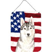 "Caroline's Treasures Patriotic USA Siberian Husky Door Hanging Prints wall-decor, Multicolor"