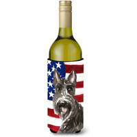 "Caroline's Treasures CK1717LITERK Patriotic USA Scottish Terrier Wine Bottle Hugger cold-beverage-koozies, 750 ml, Multicolor"