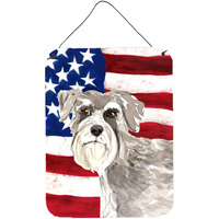 "Caroline's Treasures Patriotic USA Schnauzer #1 Door Hanging Prints wall-decor, Multicolor"