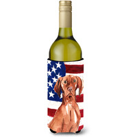 "Caroline's Treasures CK1729LITERK Patriotic USA Vizsla Wine Bottle Hugger cold-beverage-koozies, 750 ml, Multicolor"