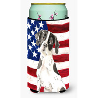 "Caroline's Treasures CK1732TBC Patriotic USA English Pointer Tall Boy Hugger cold-beverage-koozies, Multicolor"