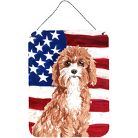 "Caroline's Treasures Patriotic USA Cavapoo Door Hanging Prints wall-decor, Multicolor"