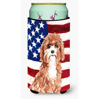"Caroline's Treasures CK1733TBC Patriotic USA Cavapoo Tall Boy Hugger cold-beverage-koozies, Multicolor"