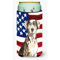 "Caroline's Treasures CK1734TBC Patriotic USA Catahoula Leopard Dog Tall Boy Hugger cold-beverage-koozies, Multicolor"