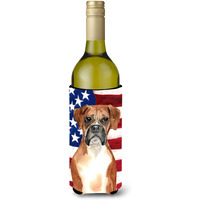 "Caroline's Treasures CK1736LITERK Patriotic USA Boxer Wine Bottle Hugger cold-beverage-koozies, 750 ml, Multicolor"