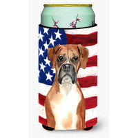 "Caroline's Treasures CK1736TBC Patriotic USA Boxer Tall Boy Insulator Hugger cold-beverage-koozies, Multicolor"
