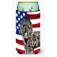 "Caroline's Treasures CK1737TBC Patriotic USA Bouvier des Flandres Tall Boy Hugger cold-beverage-koozies, Multicolor"