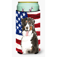 "Caroline's Treasures CK1741TBC Patriotic USA Bernese Mountain Dog Tall Boy Hugger cold-beverage-koozies, Multicolor"