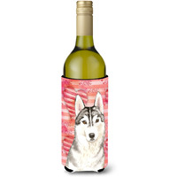 "Caroline's Treasures CK1750LITERK Love a Siberian Husky Wine Bottle Hugger cold-beverage-koozies, 750 ml, Multicolor"