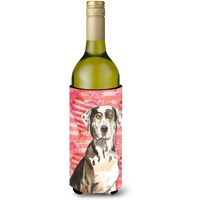 "Caroline's Treasures CK1771LITERK Love a Catahoula Leopard Dog Wine Bottle Hugger cold-beverage-koozies, 750 ml, Multicolor"