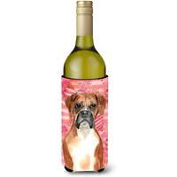 "Caroline's Treasures CK1773LITERK Love a Boxer Wine Bottle Hugger cold-beverage-koozies, 750 ml, Multicolor"