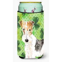 "Caroline's Treasures CK1781TBC Shamrocks Fox Terrier Tall Boy Hugger cold-beverage-koozies, Multicolor"