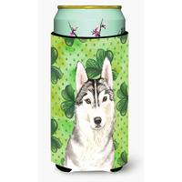 "Caroline's Treasures CK1787TBC Shamrocks Siberian Husky Tall Boy Hugger cold-beverage-koozies, Multicolor"