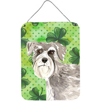 "Caroline's Treasures Shamrocks Schnauzer #1 Door Hanging Prints wall-decor, Multicolor"