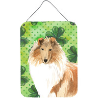 "Caroline's Treasures Shamrocks Rough Collie Door Hanging Prints wall-decor, Multicolor"