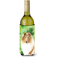 "Caroline's Treasures CK1793LITERK Shamrocks Rough Collie Wine Bottle Hugger cold-beverage-koozies, 750 ml, Multicolor"
