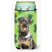 "Caroline's Treasures CK1794TBC Shamrocks Rottweiler Tall Boy Hugger cold-beverage-koozies, Multicolor"