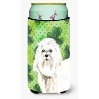 "Caroline's Treasures CK1797TBC Shamrocks Maltese Tall Boy Insulator Hugger cold-beverage-koozies, Multicolor"