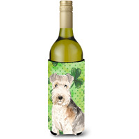 "Caroline's Treasures CK1799LITERK Shamrocks Lakeland Terrier Wine Bottle Hugger cold-beverage-koozies, 750 ml, Multicolor"
