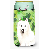 "Caroline's Treasures CK1801TBC Shamrocks Japanese Spitz Tall Boy Hugger cold-beverage-koozies, Multicolor"