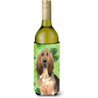 "Caroline's Treasures CK1813LITERK Shamrocks Bloodhound Wine Bottle Hugger cold-beverage-koozies, 750 ml, Multicolor"
