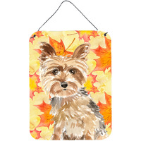 "Caroline's Treasures Fall Leaves Yorkie Yorkshire Terrier Door Hanging Prints wall-decor, Multicolor"