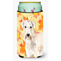 "Caroline's Treasures CK1820TBC Fall Leaves Wheaten Terrier Tall Boy Hugger cold-beverage-koozies, Multicolor"