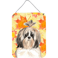 "Caroline's Treasures Fall Leaves Shih Tzu Door Hanging Prints wall-decor, Multicolor"