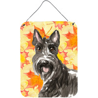 "Caroline's Treasures Fall Leaves Scottish Terrier Door Hanging Prints wall-decor, Multicolor"