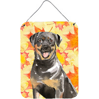 "Caroline's Treasures Fall Leaves Rottweiler Door Hanging Prints wall-decor, Multicolor"