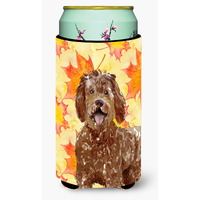 "Caroline's Treasures CK1837TBC Fall Leaves Labradoodle Tall Boy Hugger cold-beverage-koozies, Multicolor"