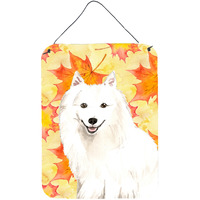 "Caroline's Treasures Fall Leaves Japanese Spitz Door Hanging Prints wall-decor, Multicolor"