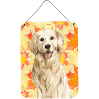 "Caroline's Treasures Fall Leaves Golden Retriever Door Hanging Prints wall-decor, Multicolor"