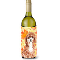"Caroline's Treasures CK1844LITERK Fall Leaves Cavapoo Wine Bottle Hugger cold-beverage-koozies, 750 ml, Multicolor"
