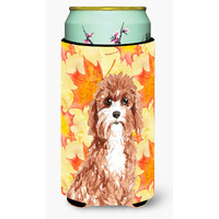"Caroline's Treasures CK1844TBC Fall Leaves Cavapoo Tall Boy Insulator Hugger cold-beverage-koozies, Multicolor"