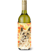 "Caroline's Treasures CK1846LITERK Fall Leaves Cairn Terrier Wine Bottle Hugger cold-beverage-koozies, 750 ml, Multicolor"