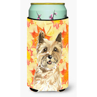 "Caroline's Treasures CK1846TBC Fall Leaves Cairn Terrier Tall Boy Hugger cold-beverage-koozies, Multicolor"