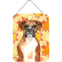 "Caroline's Treasures Fall Leaves Boxer Door Hanging Prints wall-decor, Multicolor"