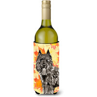 "Caroline's Treasures CK1848LITERK Fall Leaves Bouvier des Flandres Wine Bottle Hugger cold-beverage-koozies, 750 ml, Multicolor"