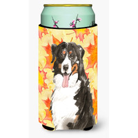 "Caroline's Treasures CK1852TBC Fall Leaves Bernese Mountain Dog Tall Boy Hugger cold-beverage-koozies, Multicolor"
