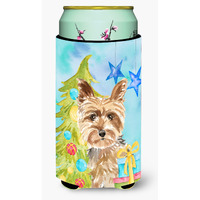 "Caroline's Treasures CK1854TBC Christmas Yorkie Yorkshire Terrier Tall Boy Hugger cold-beverage-koozies, Multicolor"