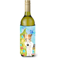 "Caroline's Treasures CK1855LITERK Christmas Tree Fox Terrier Wine Bottle Hugger cold-beverage-koozies, 750 ml, Multicolor"