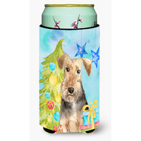 "Caroline's Treasures CK1858TBC Christmas Tree Welsh Terrier Tall Boy Hugger cold-beverage-koozies, Multicolor"