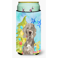 "Caroline's Treasures CK1859TBC Christmas Tree Weimaraner Tall Boy Hugger cold-beverage-koozies, Multicolor"