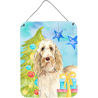 "Caroline's Treasures Christmas Tree Spinone Italiano Door Hanging Prints wall-decor, Multicolor"