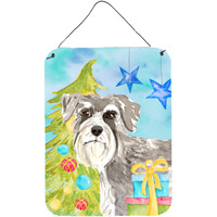 "Caroline's Treasures Christmas Tree Schnauzer #1 Door Hanging Prints wall-decor, Multicolor"